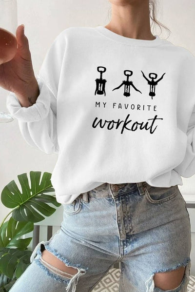 Favorite Workout Sweatshirt White