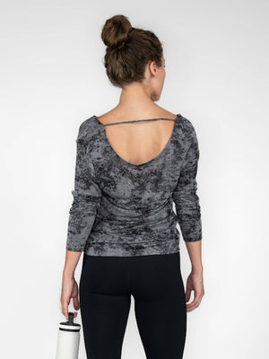 Ultra Soft Long Sleeve Top w/Cowl Neck Back View